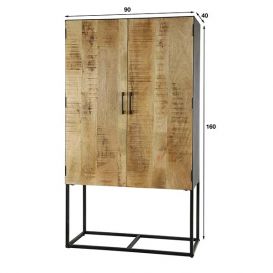 Wandkast 2-deurs metaal/hout