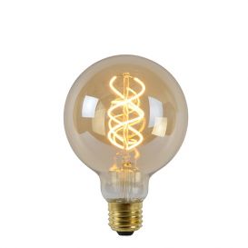 Lucide LED G95 E27/5W amber 9,5 cm dimbaar