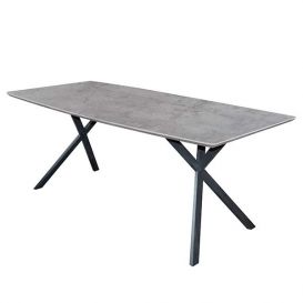 Eetkamertafel met ovaalblad betonkleur 160x90 cm