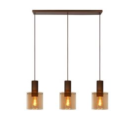 Lucide Hanglamp Toledo 3-lichts glas amber