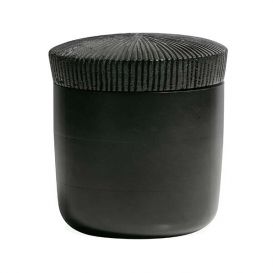 BePureHome Opbergpot Jar hout zwart 16xø15 cm