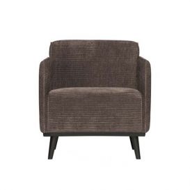 BePureHome Fauteuil Statement met arm brede platte rib taupe BePureHome