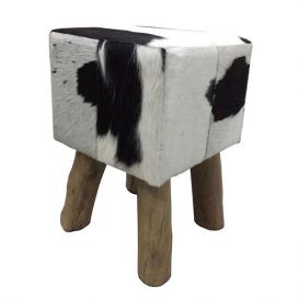 Kruk koe vierkant zwart-wit 30x30x45cm