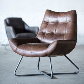Fauteuil Pedro donkerbruin